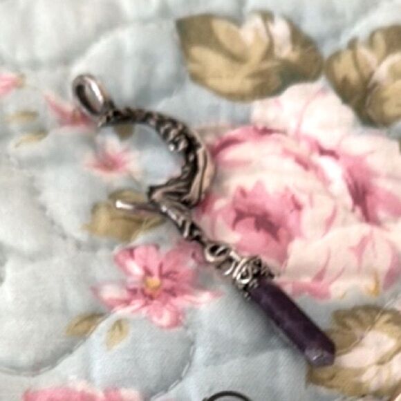Silver Moon Goddess Pendant with Amethyst